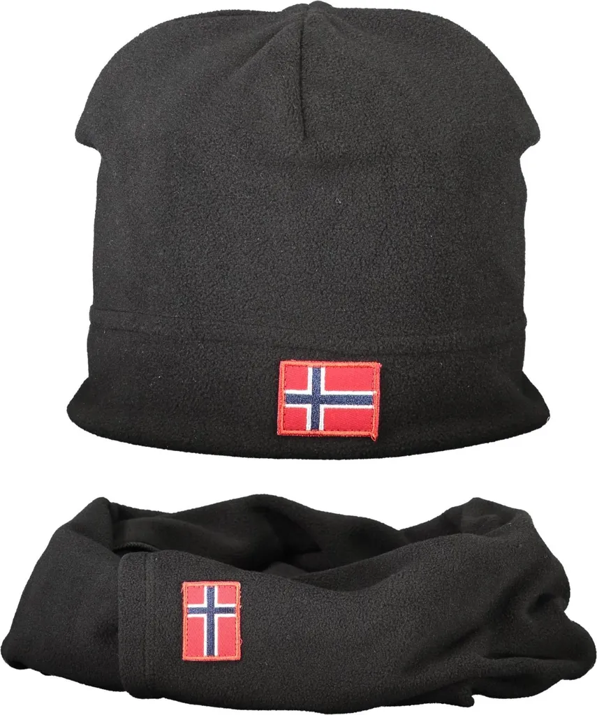 Set d'accessoires hiver homme bonnet et écharpe polaire noir chaud