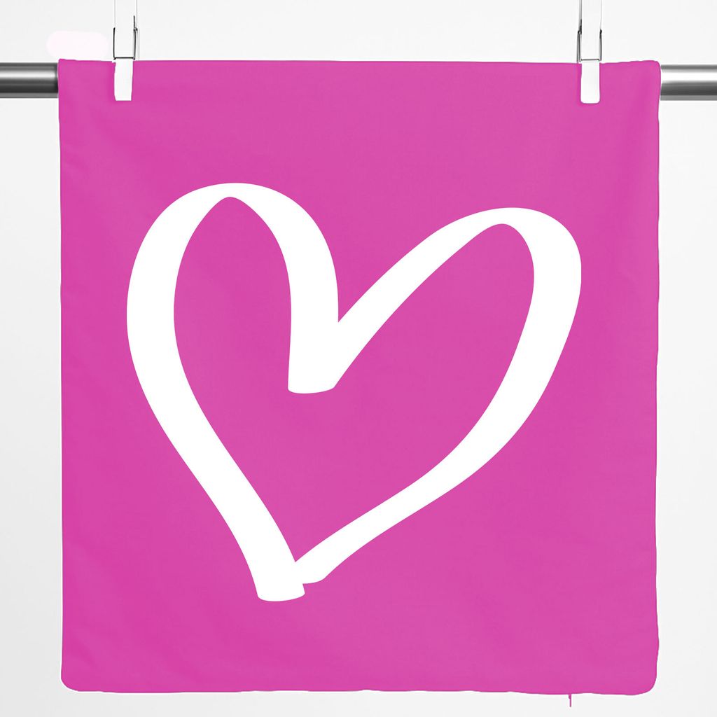 Huuraa Kissenbezug Herz Heart 40x40cm Fuchsia Baumwolle Dekokissenbezug Geschenkidee