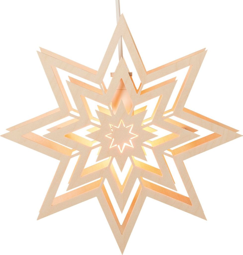 Taulin Erzgebirge Fensterbild Stern 30 x 30 cm, Motiv:2 Sterne