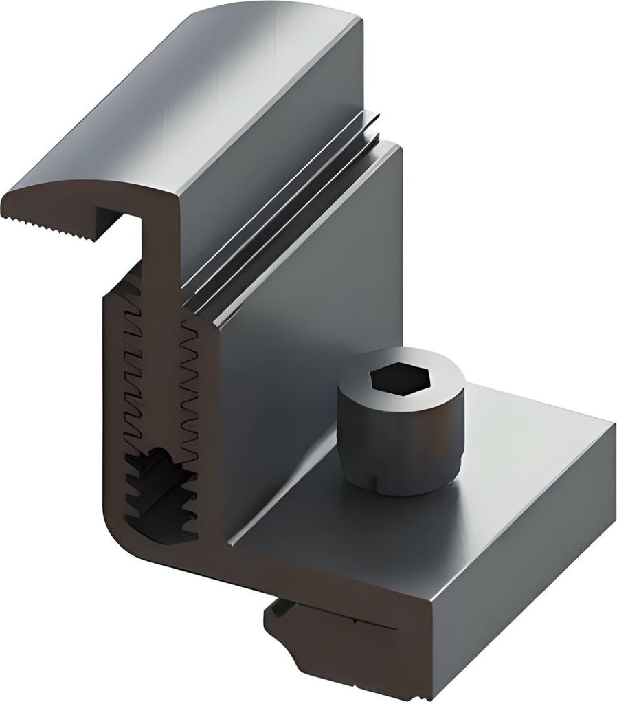 Pince terminale PV pour module solaire, argent, réglable Image du produit 