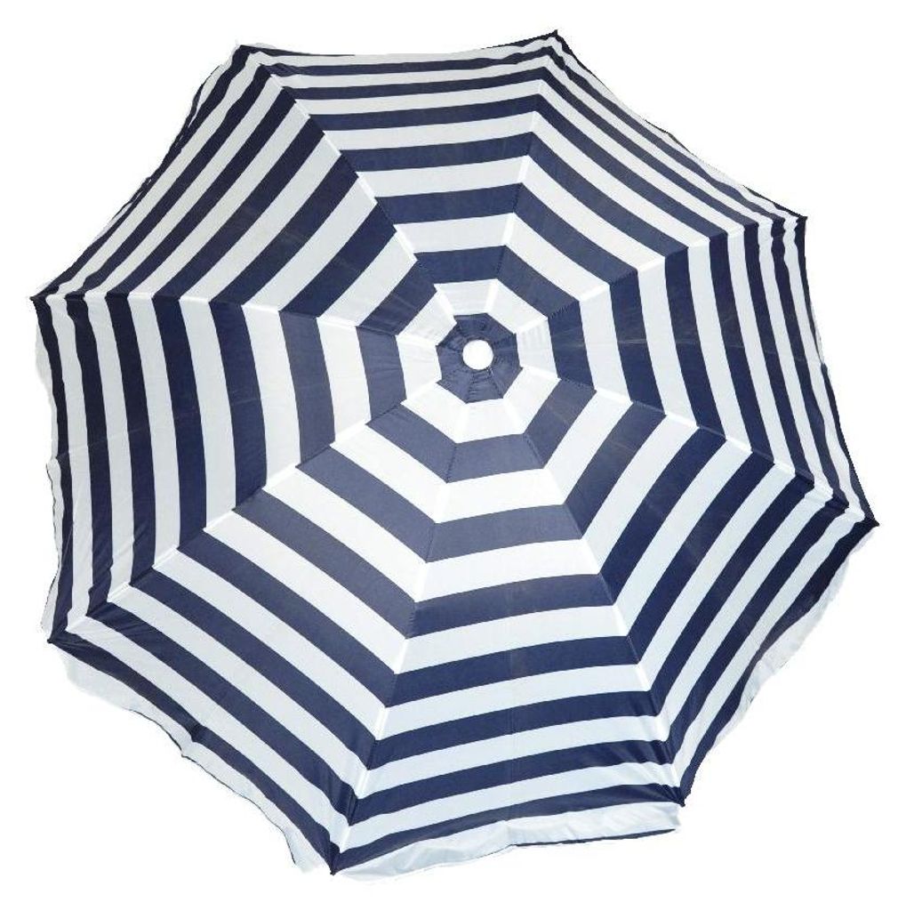 Strandsonnenschirm, marineblau gestreift, 200 cm, Polyester