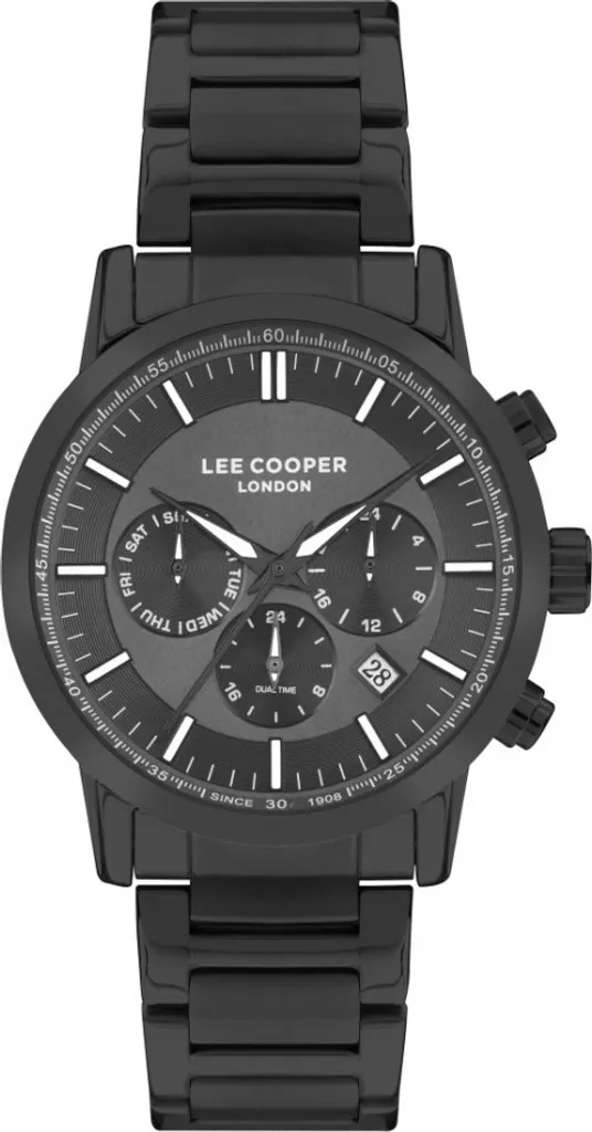 Montre Lee Cooper Homme Noire LC07505.660 - Bracelet Acier et Style