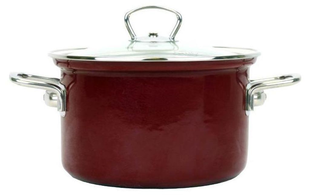 Pot, Pot d'émail classique, massif, rouge 16 cm 2,1 l Image du produit 