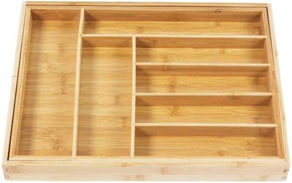 Boîte de rangement bureau et cuisine - Organisateur bambou modulable