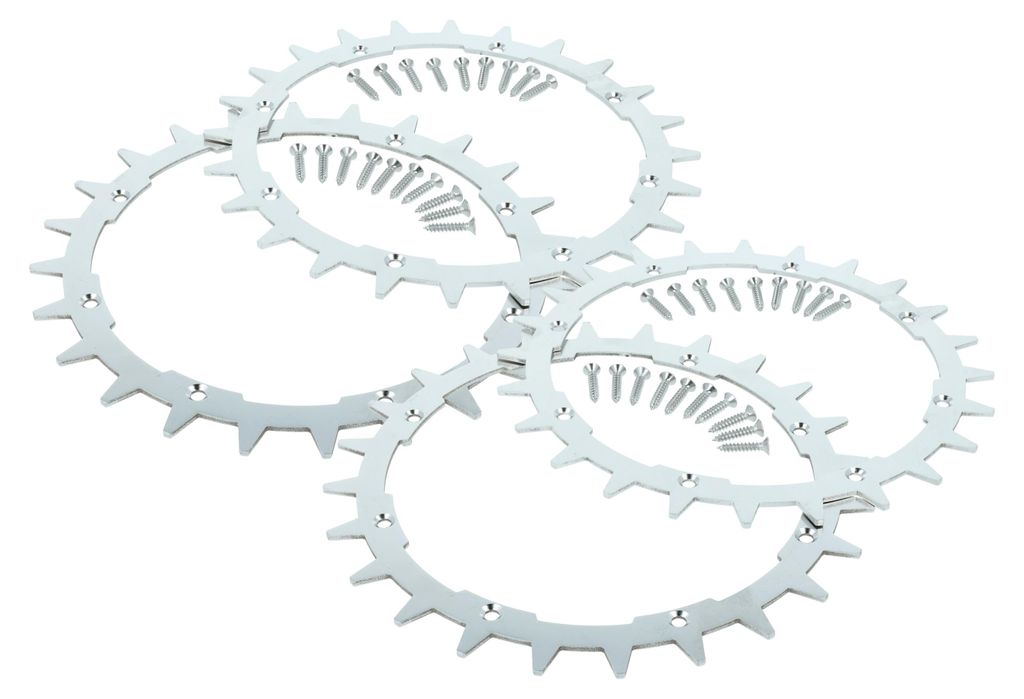vhbw 4x Spikes kompatibel mit Flymo 1200 Mähroboter - Edelstahl, 24 Zähne