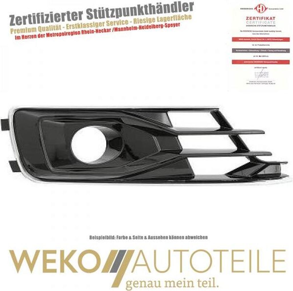 Lüftungsgitter Stoßstange rechts DIEDERICHS 1028146 für AUDI