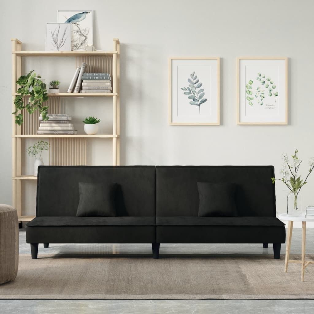"2026 Promotion" Schlafsofa 2-Sitzer - Bettsofa - Schwarz Samt - Klassische Sofas CC21282