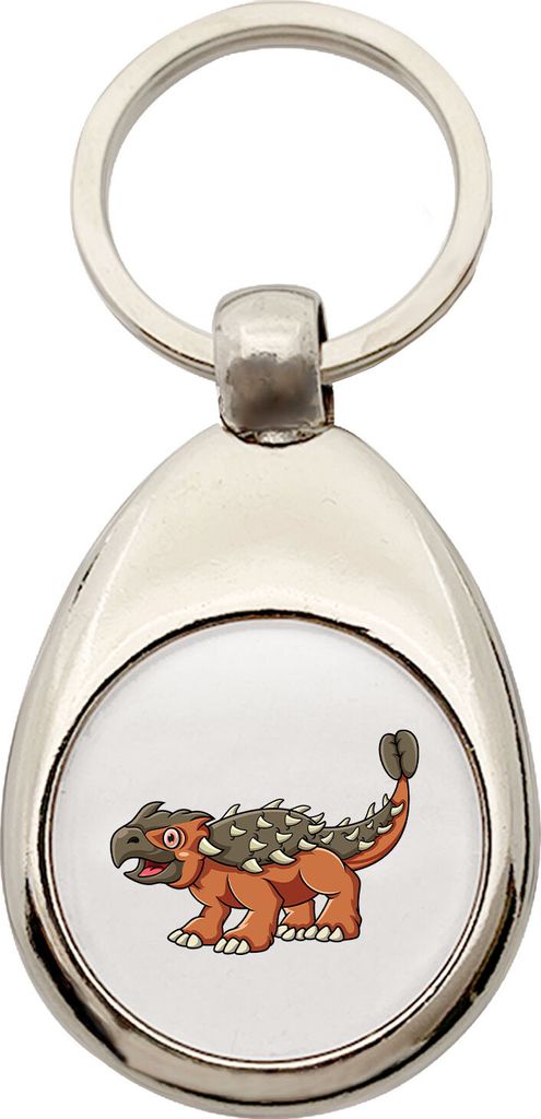 Huuraa Schlüsselanhänger Ankylosaurus Dinosaurier Geschenk Metall Einkaufswagenchip Ankylosaurus Geschenkidee