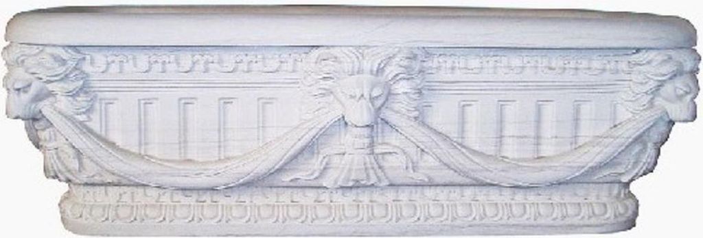 Casa Padrino Luxus Barock Badewanne Löwenkopf Weiß 180 cm - Freistehende Marmor Badewanne - Barock Bad Accessoires - Edel & Prunkvoll