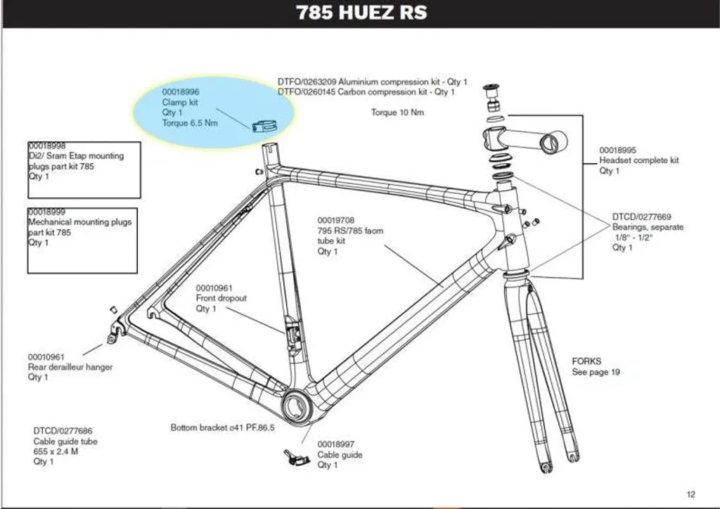 Collier de selle Look 785 Huez RS Carbon - Stop aux bruits et glissements