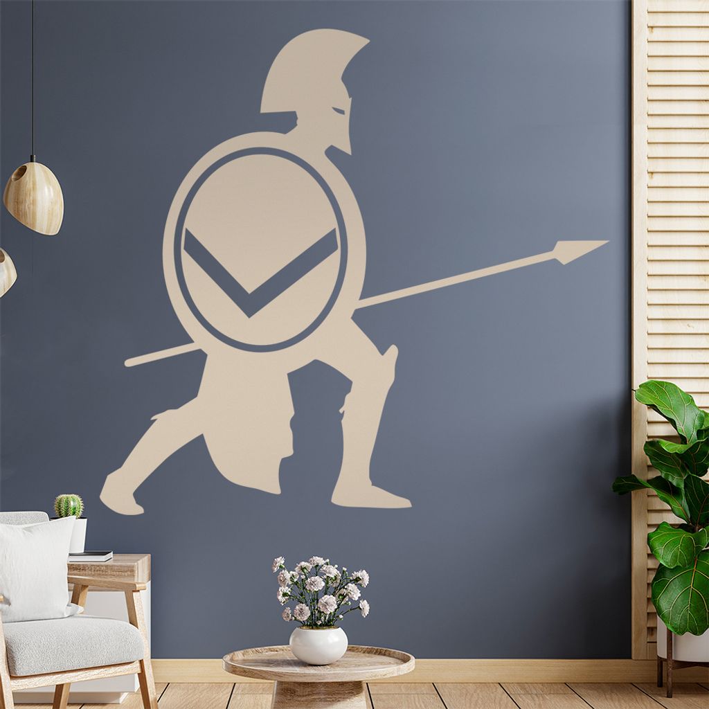 Spartaner Sparta Kämpfer I Wandtattoo Wandaufkleber Wall Sticker - Dekoration, Küche, Wohnzimmer, Schlafzimmer, Badezimmer