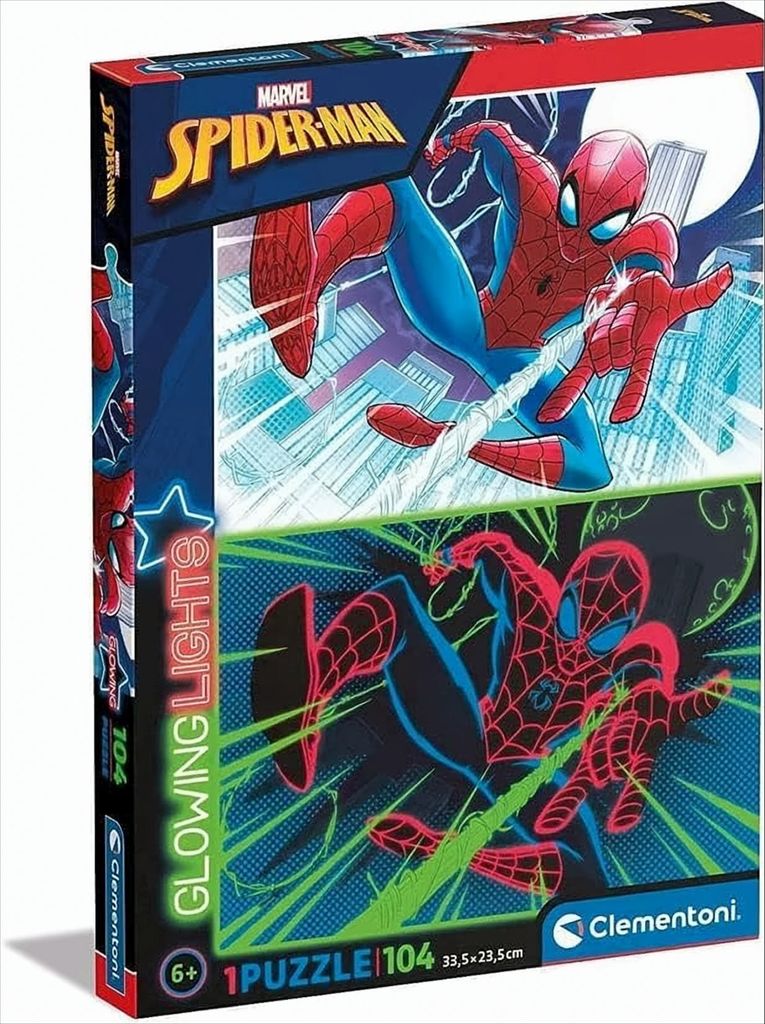 Clementoni wiecce w ciemnoci puzzle Spiderman, 104 szt. Zdjęcie produktu 