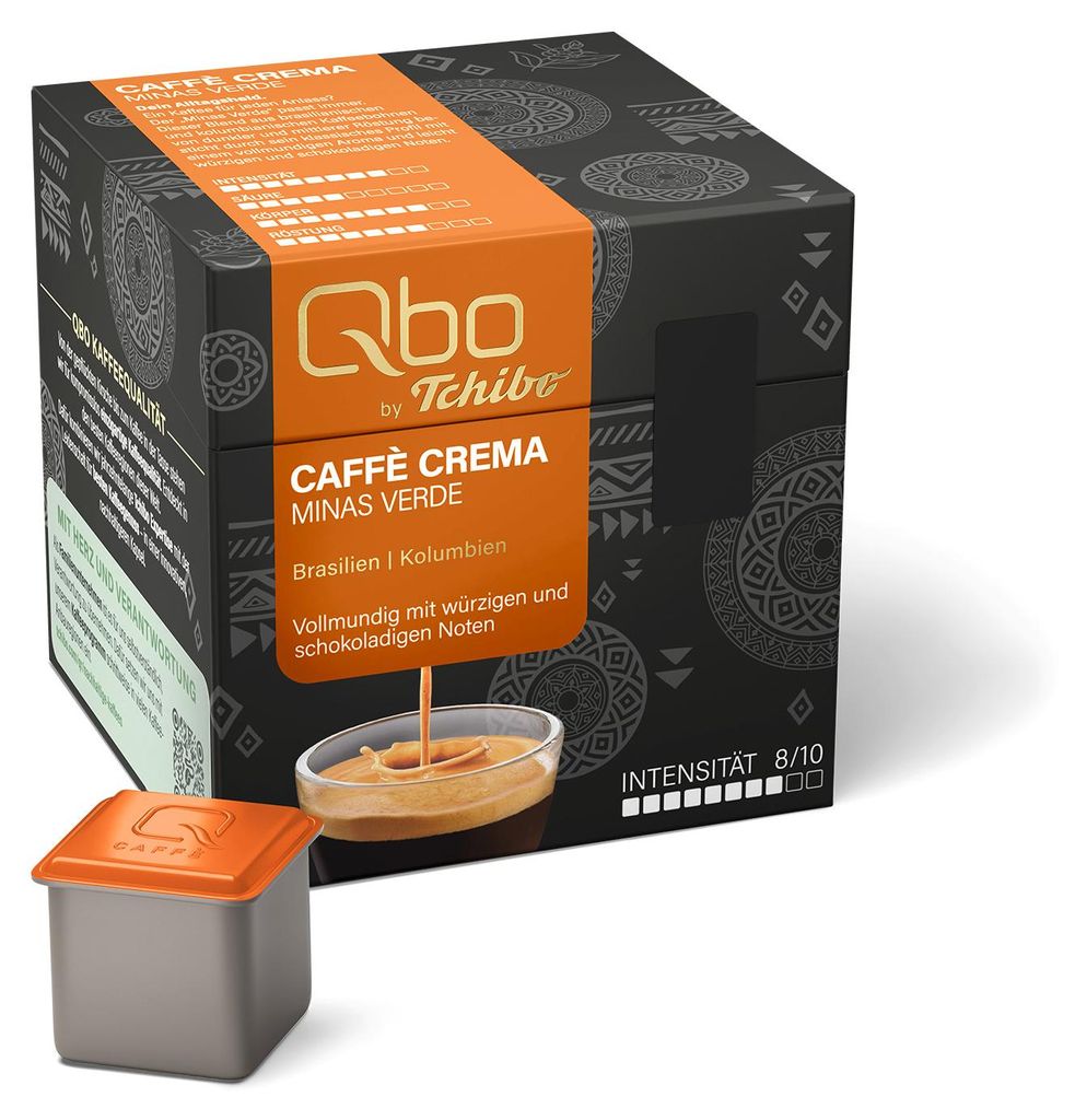 Tchibo Qbo Caffè Crema Minas Verde Premium Kaffeekapseln, Produktbild 