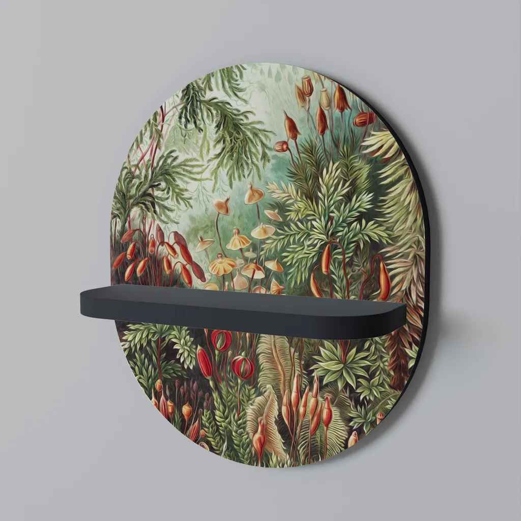 Étagère murale ovale décorative en métal noir pour salon et chambre