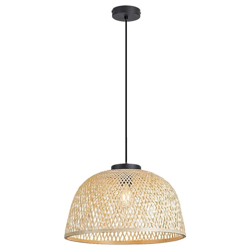 Lampe suspendue E27 1x25W noir Rabalux 72025 Rattan pour intérieur chic