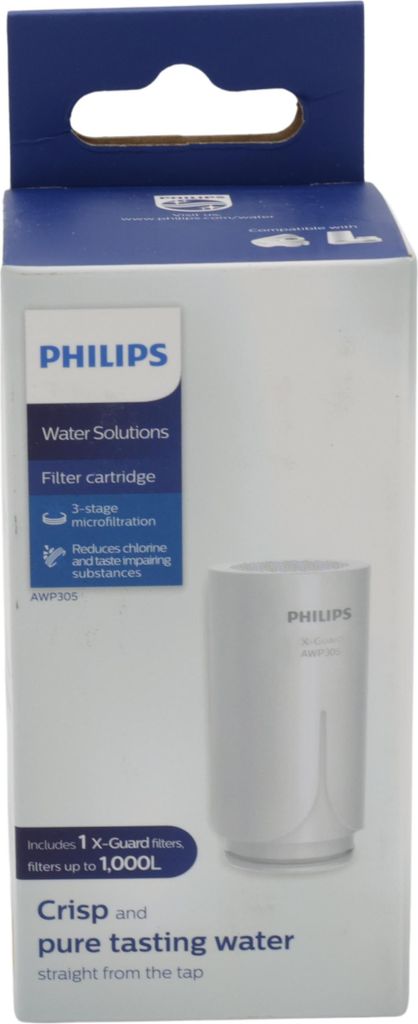 A product box for a Philips water filter cartridge.