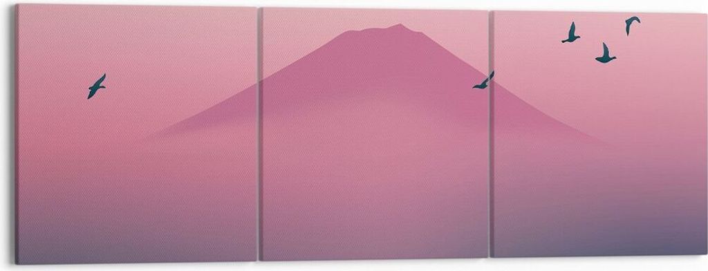 Bild auf Leinwand - Leinwandbild - Vulkan Vogel Natur - 150x50cm - Wand Bild - Wanddeko - Leinwanddruck - Bilder - Kunstdruck - Wanddekoration - Le...