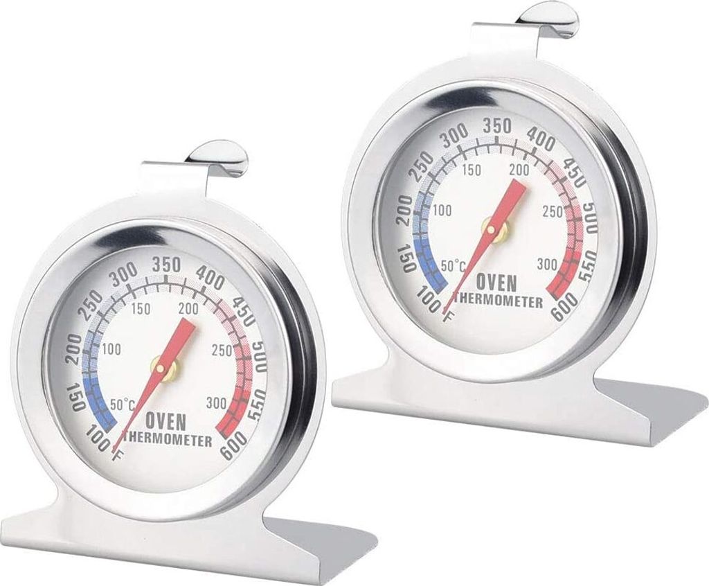 2 Stück Hängend oder Stehend, Edelstahl Backofenthermometer Ofenthermometer Thermometer Küchenthermometer für Küche Kochen Ofen