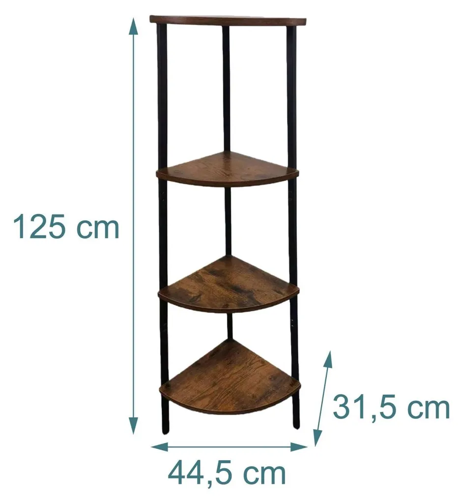 Meuble de rangement d'angle 5 étagères bois et métal - Gamme Loft Pro