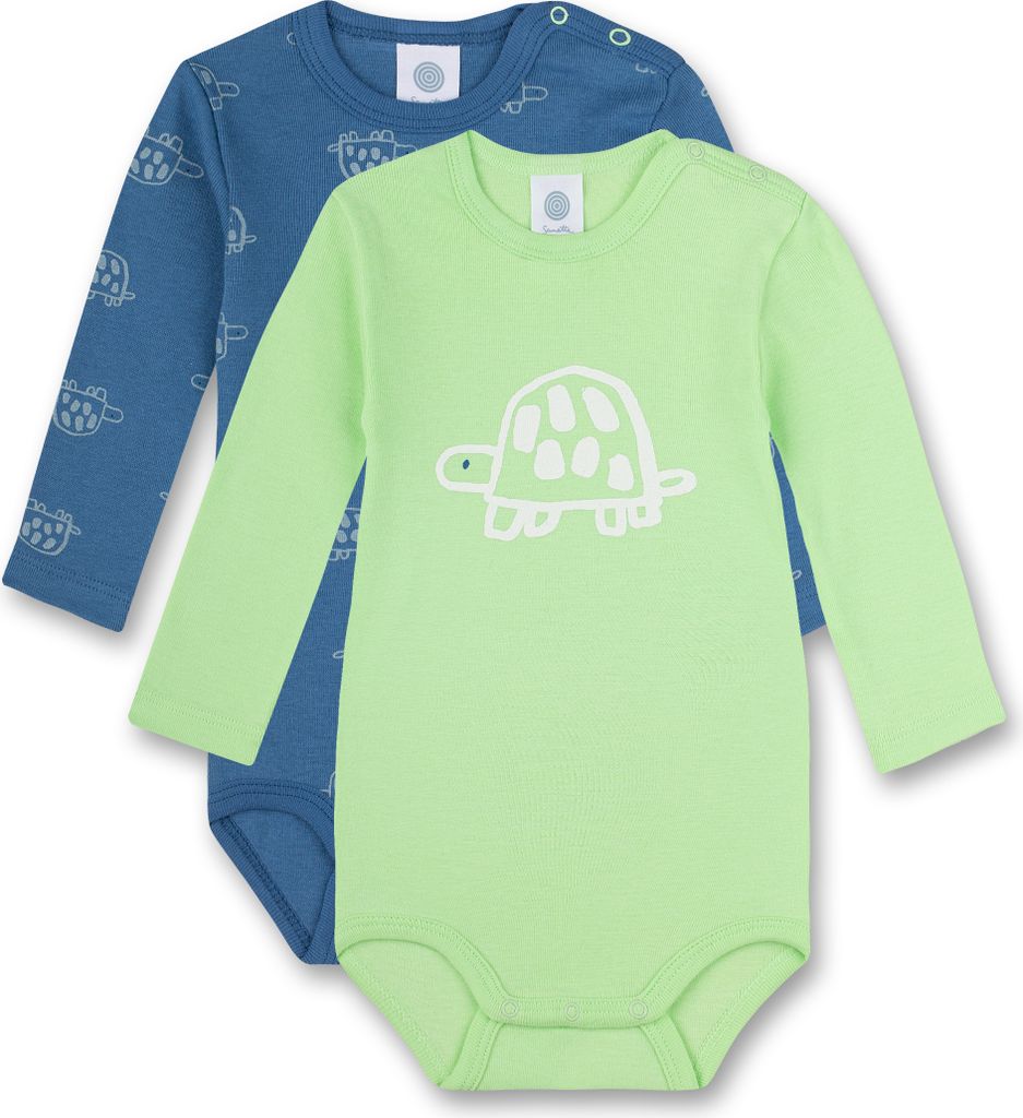 Sanetta 2er Pack Baby langarm Blau und Grün Schildkröte