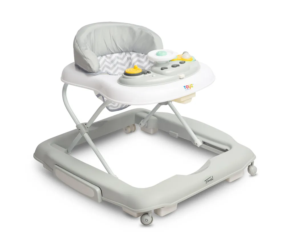 Trotteur 2en1 Tymon Gris Pliable avec Tablette de Jeux Interactive Pro