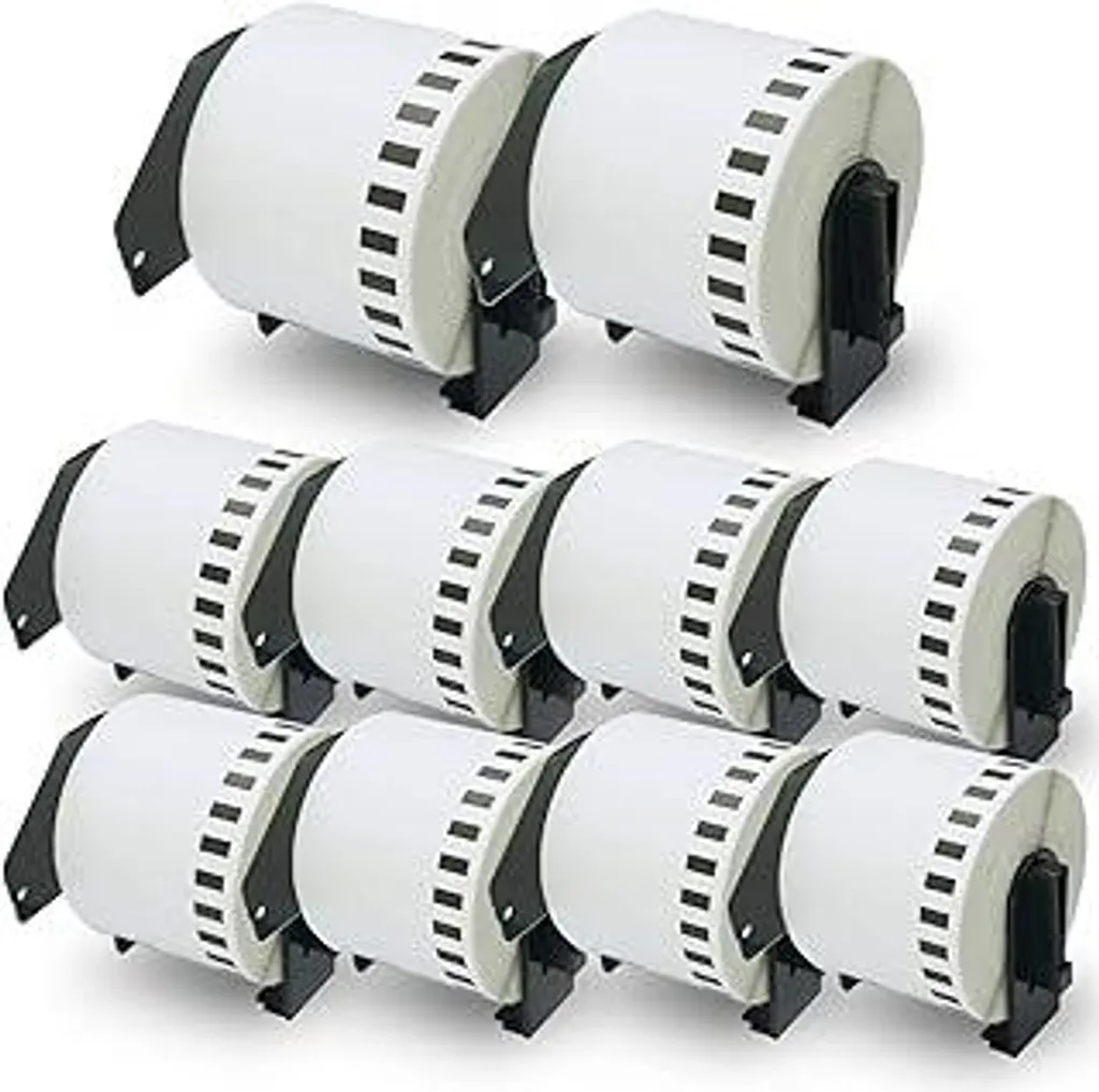 BETCKEY 10 Rotoli DK-22205 Compatibili Brother QL: Etichette 62mm x 30,48m