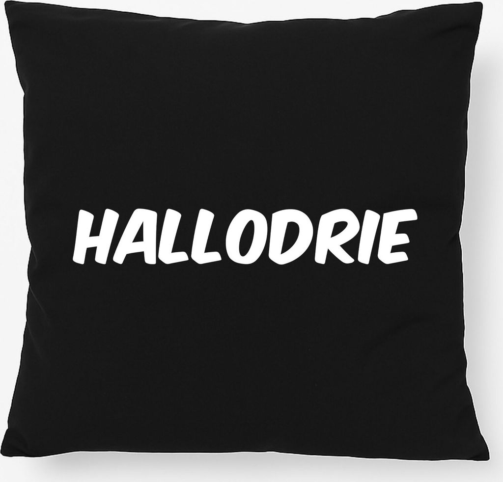 Huuraa Kissen Hallodrie Schriftzug 40x40cm mit Füllung Black Baumwolle Dekokissen Geschenkidee