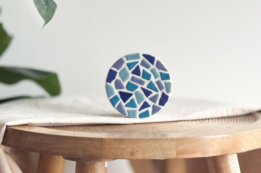 Little Creations Mosaik DIY Set Untersetzer Blau 4 Stück kreativ basteln