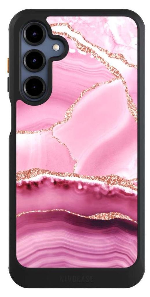 NIVOCASE Hülle für Samsung Galaxy A16 5G Handyhülle NIVOcore Case Schwarz Glitzer Look Marmor Meerjungfrau