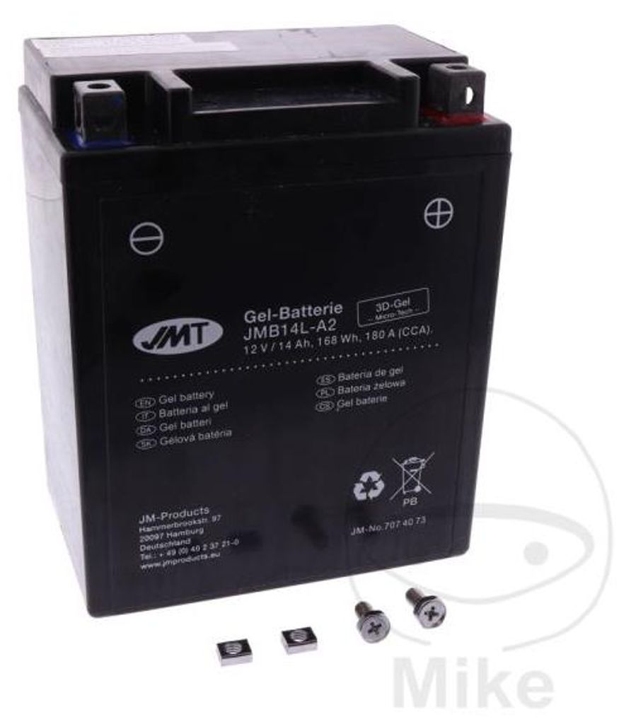 JMT Gel Batterie YB14L-A2 12 V 14 Ah 180 A 134 x 89 x 160 Produktbild 