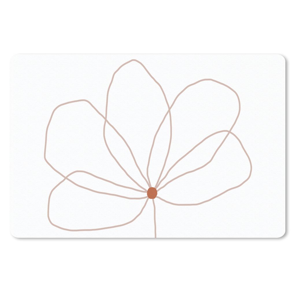 MuchoWow® Mauspad Mousepad Blume - Strichzeichnung - Natur Produktbild 