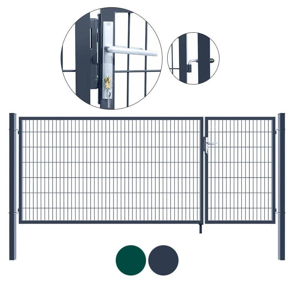 HOME DELUXE - Doppelflügel Gartentor ADITUS - Grün, 140 x Produktbild 