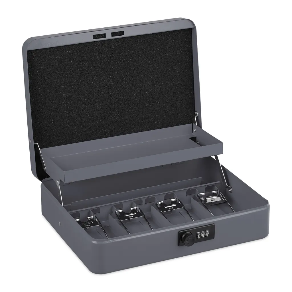 Cassetta Conta Soldi RD47777 Grigio | Ideale per Mercati e Fiere