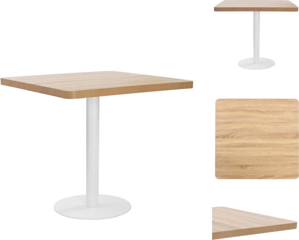 vidaXL Bistrotisch Hellbraun 80x80 cm MDF - Esstische