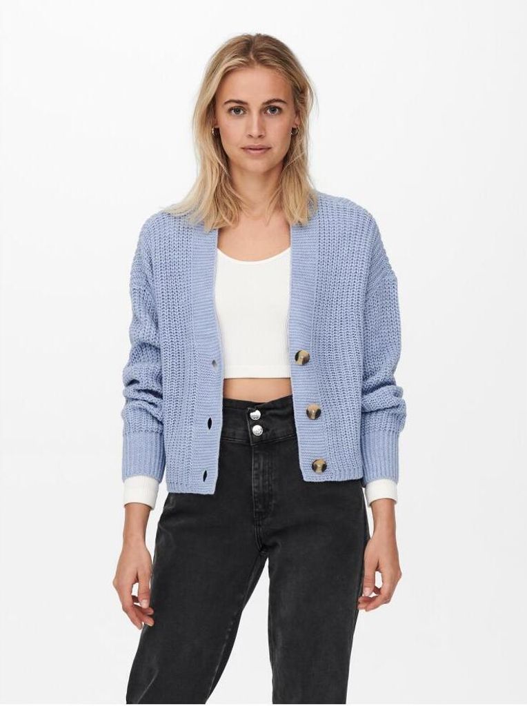 ONLY Kurze Strickjacke Langarm V-Ausschnitt Knitted Produktbild 10