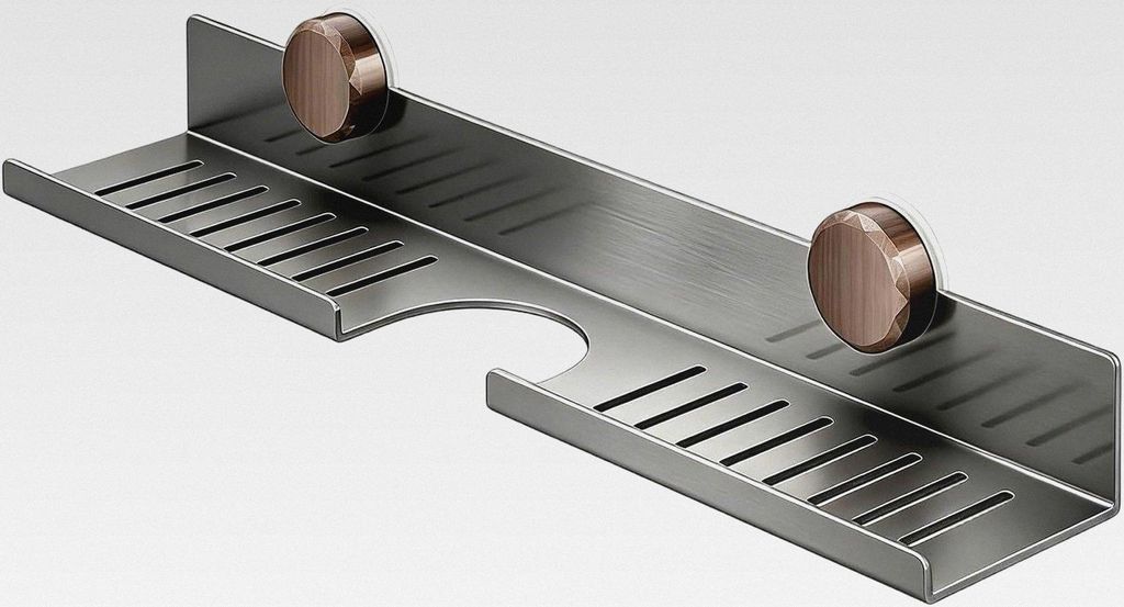 Waschbecken Ablage, 40CM Waschbecken Organizer Regal Grau Duschablage Ohne Bohren mit Abfluss Badezimmer Organizer für Bad Küche