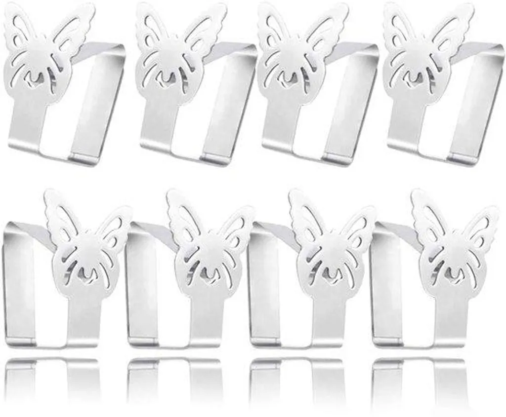 Pinces à nappe en acier inoxydable lot de 8 pour table de 3,5 cm max