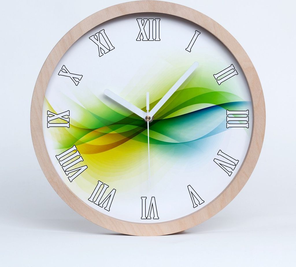 Holzuhr 25fi cm wanduhr - weiße Spitzen - abstrakcjaale