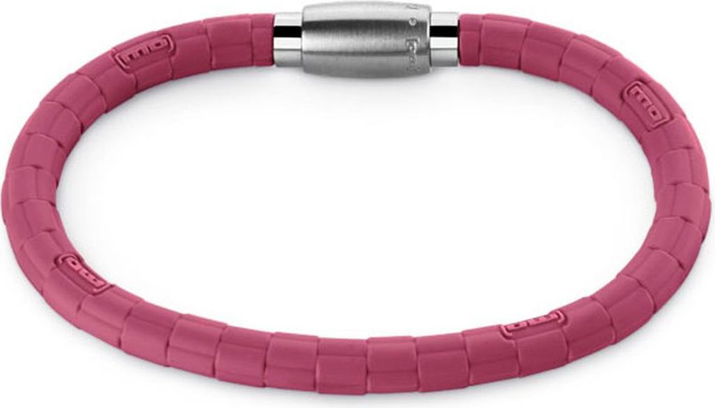 Monomania Friends Silikon Armband mit Edelstahlverschluss NEU Größe L ca. 21 cm, Farbe:Pink