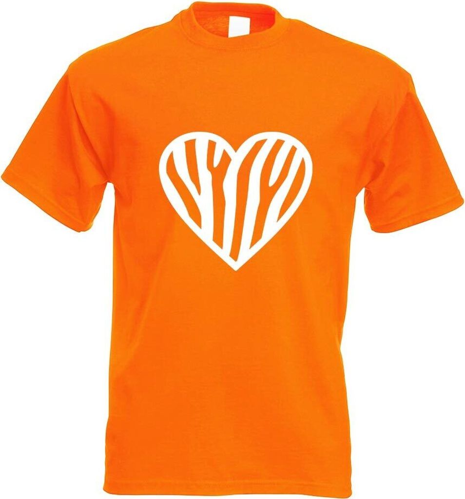 Kiwistar - T-Shirt - orange - Zebra Motiv Bedruckt Funshirt Design Print - mit Motiv Bedruckt - Funshirt Design - Sport - Freizeit - Herren - XXL