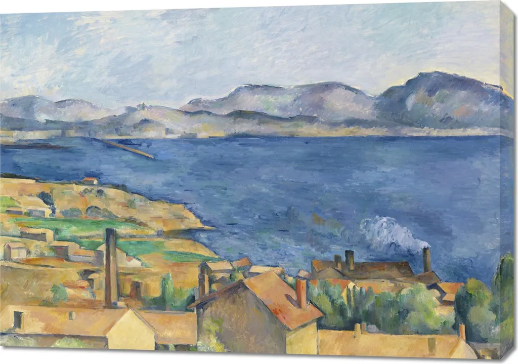 Quadro Moderno Cézanne 100x70 cm - La Baia di Marsiglia su Tela
