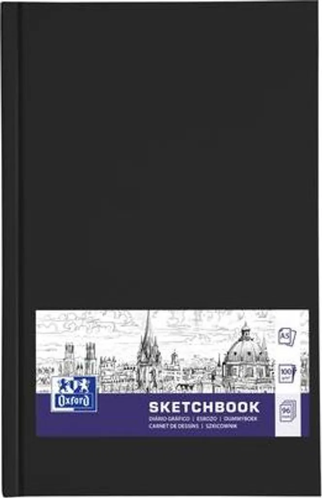 Carnet de Notes A5 Oxford Noir pour Bureau et Études 100g - Set de 5 Unités