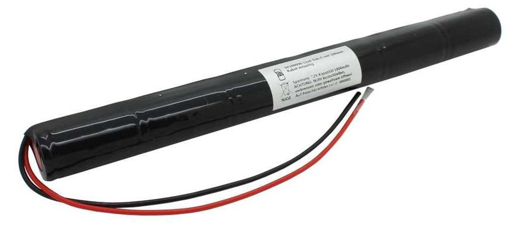 Notleuchtenakku NiMH 7,2V 1800mAh L1x6 Sub-C mit 200mm Produktbild 