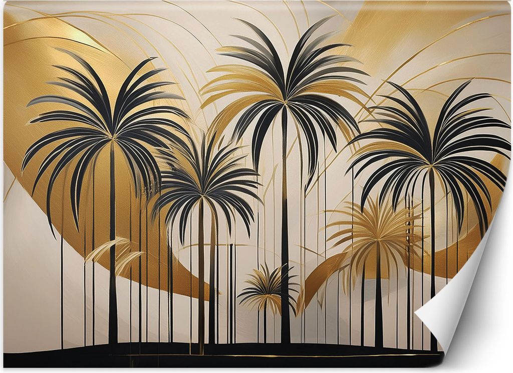 Vlies fototapete Tropische Palmen Botanische Pflanzen 100x70 cm Feeby Beige inkl. Kleber einfache Montage