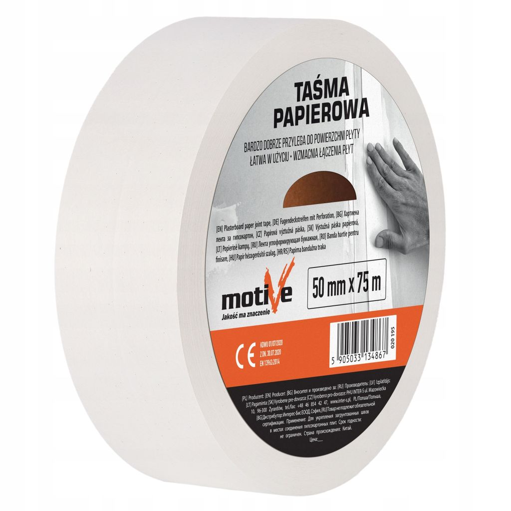 Verstärkungsband Papier perforiert 50mm x 75m – für Gipskartonplatten - ideal für Trockenbau-Verbindungen