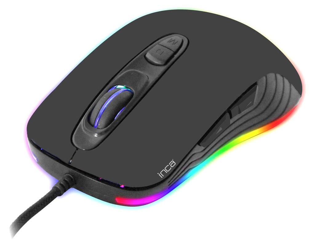 INCA Gaming Maus IMG-348 3200 DPI. RGB. 7 Tasten. USB. SW Produktbild 
