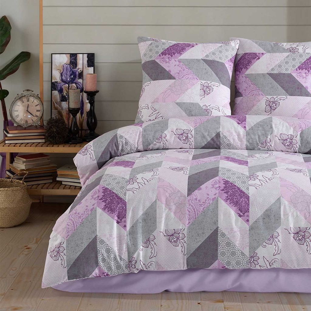 Buymax Renforce Bettwäsche 200x220 cm aus 100% Baumwolle 3 teilig mit Reissverschluss (1x Bettbezug, 2x Kopfkissenbezug 80x80 cm), Deckenbezug Set