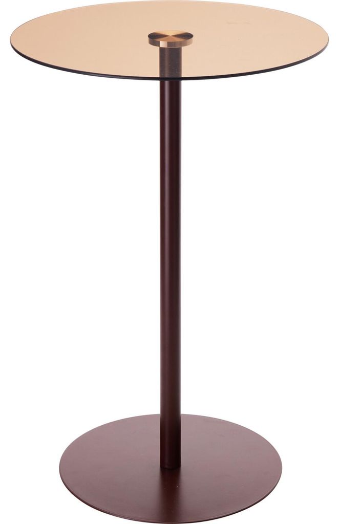 Beistelltisch aus Metall mit Glasplatte Ø 35 x 53 cm Produktbild 