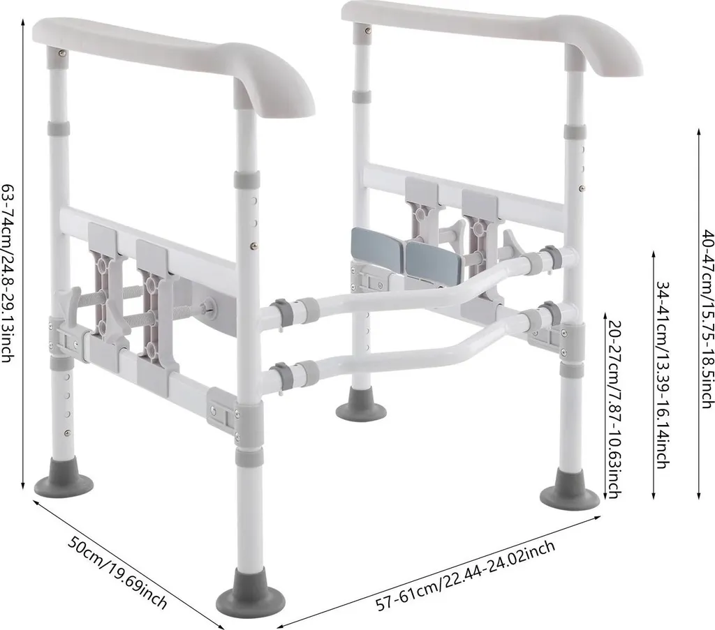 Évitez les chutes aux WC avec notre barre d'appui stable réglable 150kg
