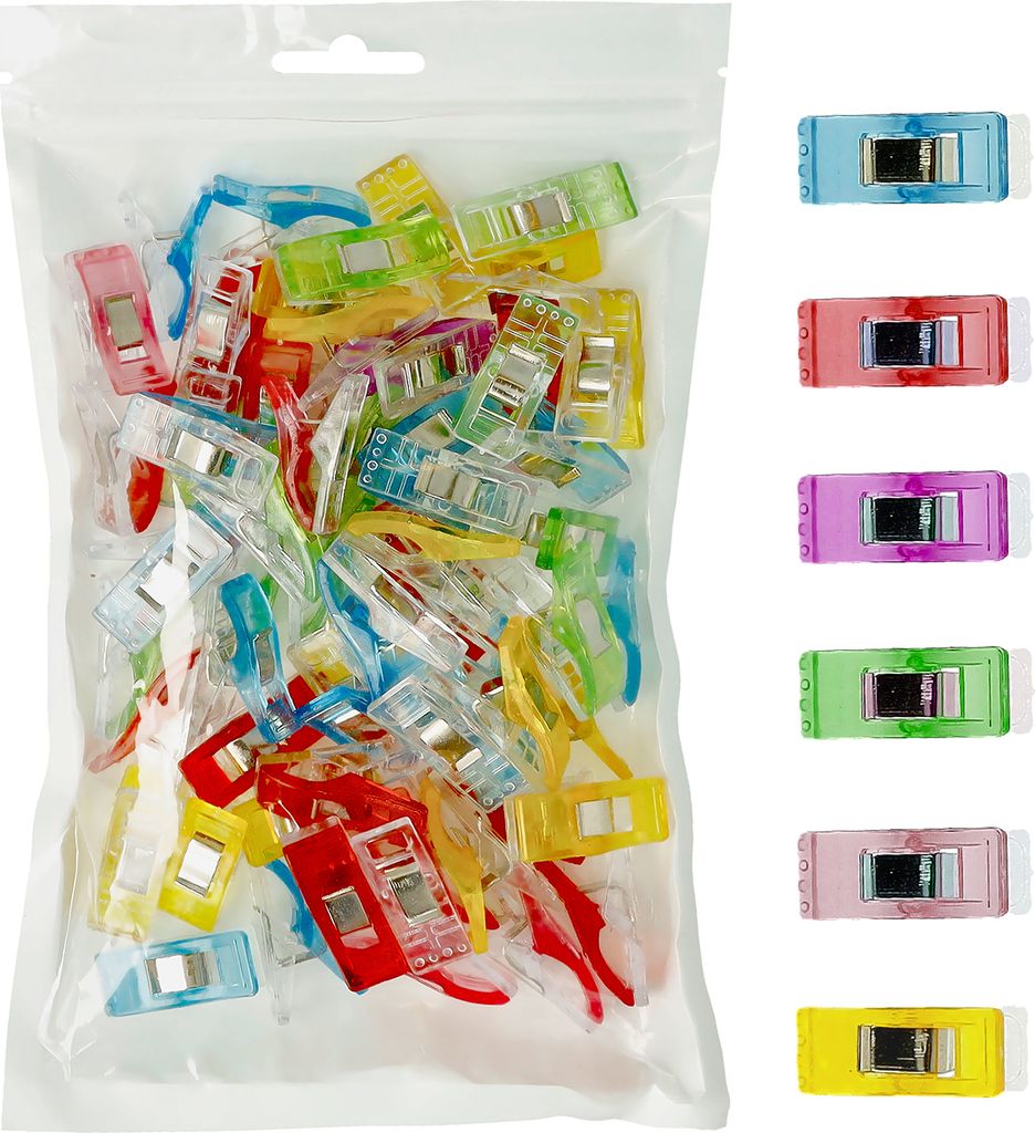 Westcott Mini Nähklammern, 60 Stück bunte Näh-Clips aus Produktbild 